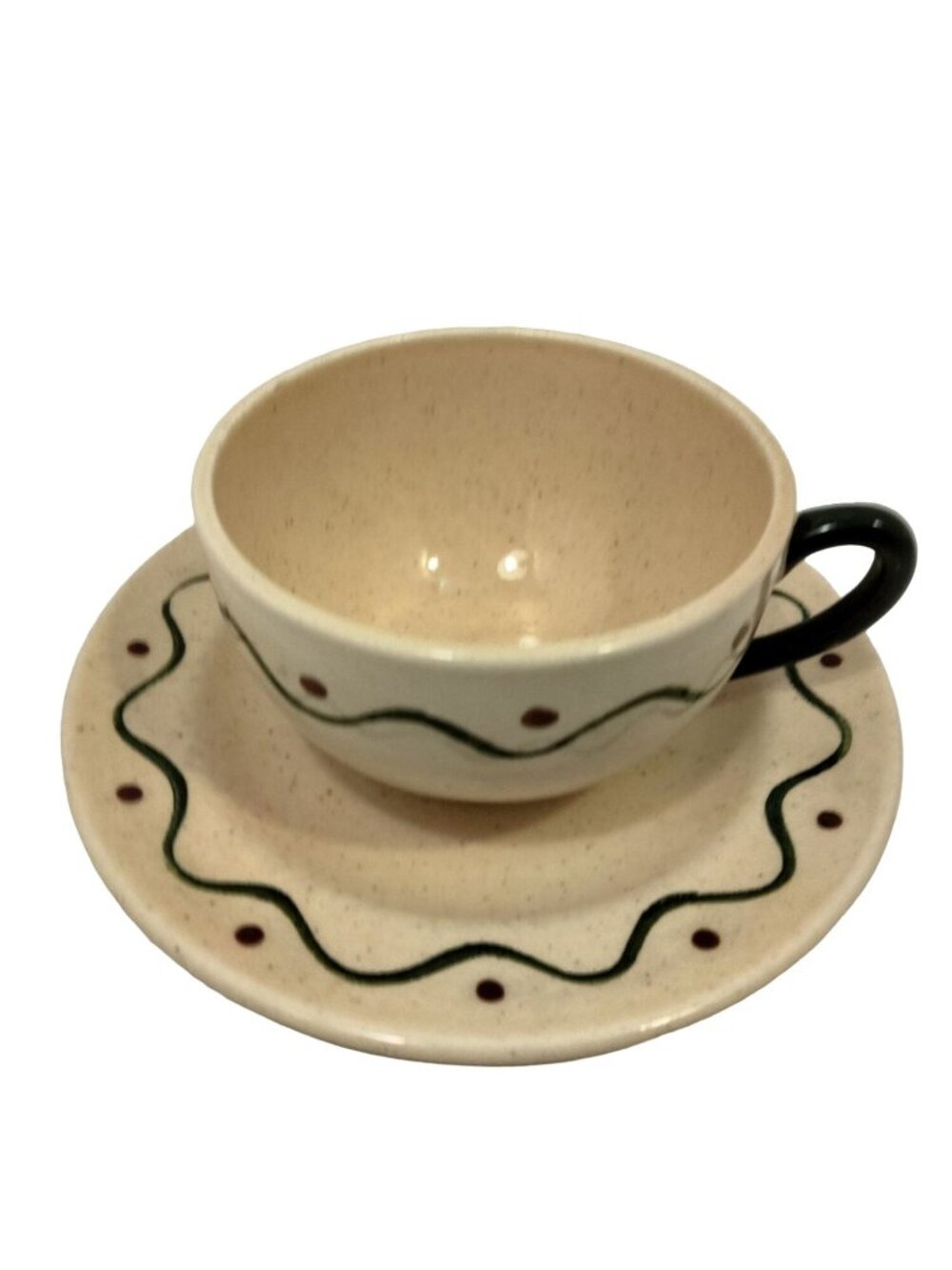 Metlox Poppytrail Green Rooster Tea Cup Saucer Lot 2 Sets California Pottery